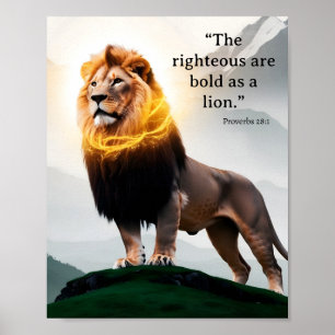 Poster Audacieux comme proverbes de Lion 28:1