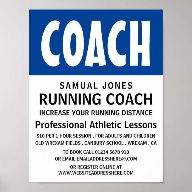 Poster Audacieux moderne, advert de leçon d'athlétisme (Devant)