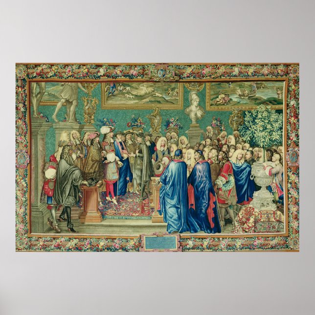 Poster Audience accordée par Louis XIV au comte (Devant)
