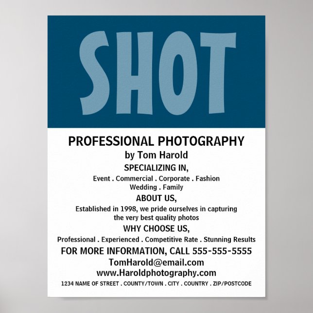 Poster Auditeur moderne, Photographie, Location de photog (Devant)