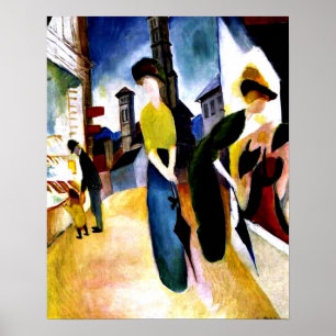 Poster August Macke - Deux femmes devant une chapellerie