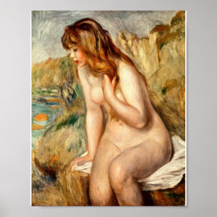 Poster Auguste Renoir - Bather Seated On A Rock