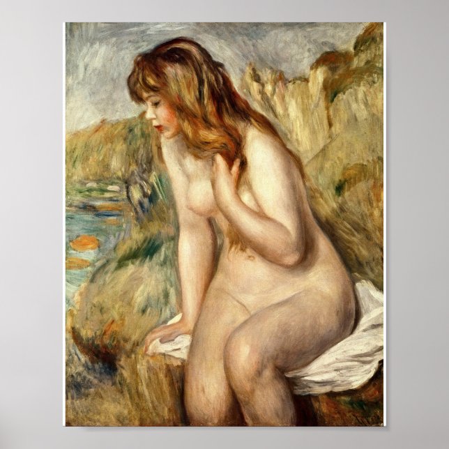 Poster Auguste Renoir - Béton Assis Sur Un Rocher (Devant)