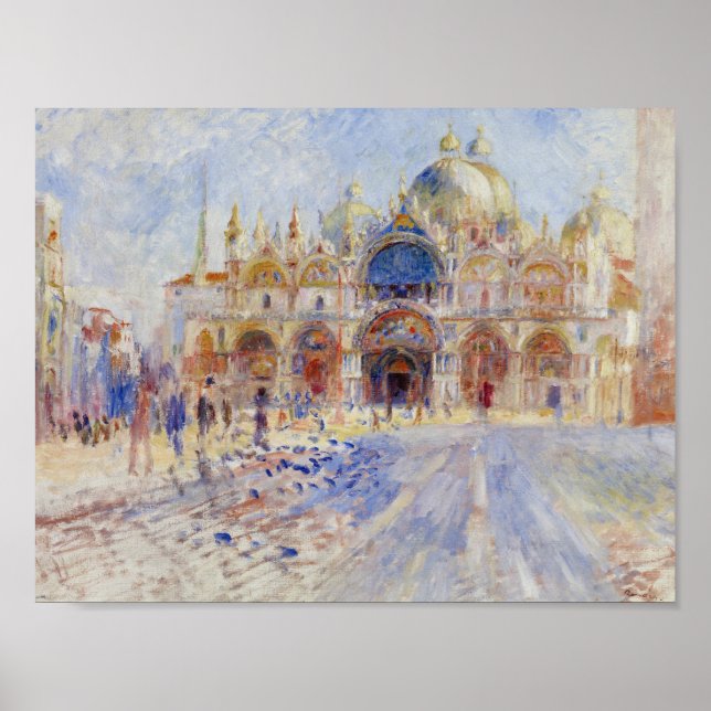 Poster Auguste Renoir - La Piazza San Marco, Venise (Devant)
