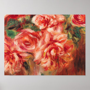 Poster Auguste Renoir - roses dans un vase