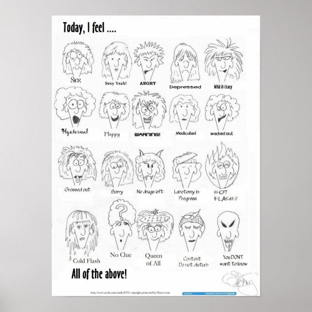 Poster Aujourd'hui, je me sens... (Devant)