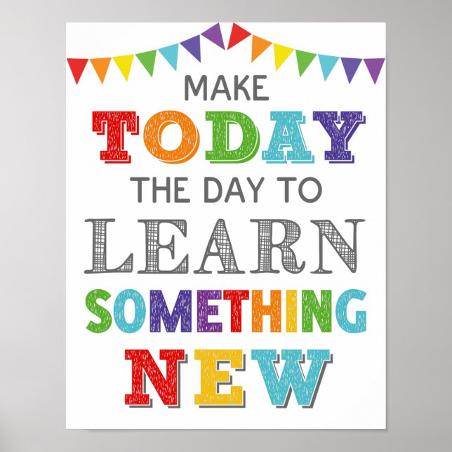 Poster Aujourd'Hui Pour Apprendre Quelque Chose L'Esprit  (Devant)
