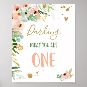 Poster Aujourd'hui vous êtes une fille Floral premier sig