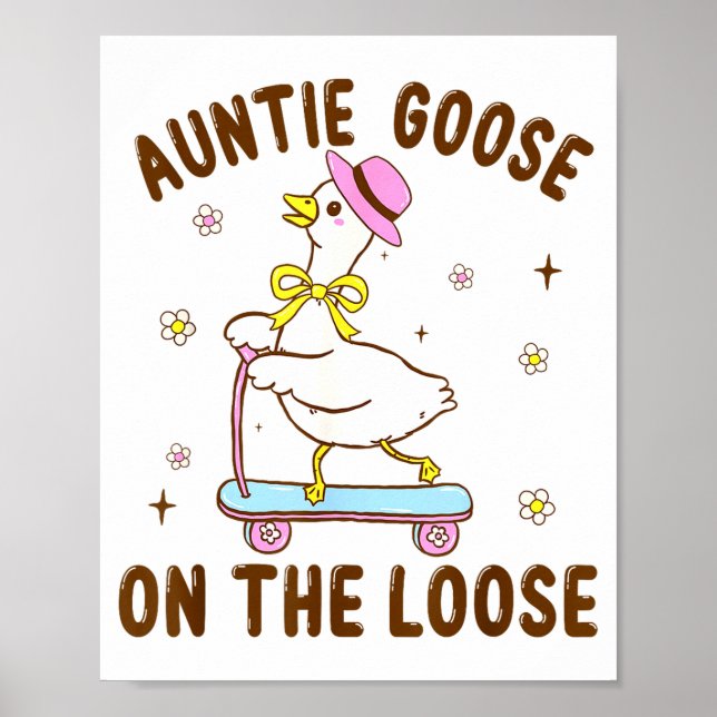 Poster Auntie Goose On The Loose Funny Birthday Matching  (Devant)