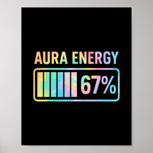 Poster Aura Énergie 67 Drôle Six Sept Mème Gen Alpha Slan