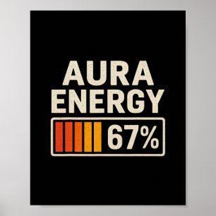 Poster Aura Énergie 67 Mème Drôle Slang Gen Alpha Rétro V