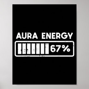 Poster Aura Énergie 67 Numéro Drôle 6 7 Mème Enfants Jeun