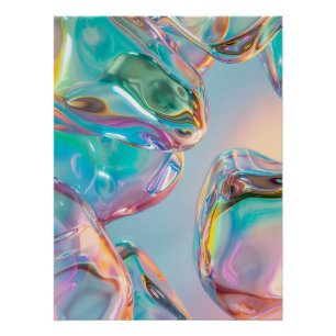 Poster Aura esthétique dégradé en métal liquide holograph