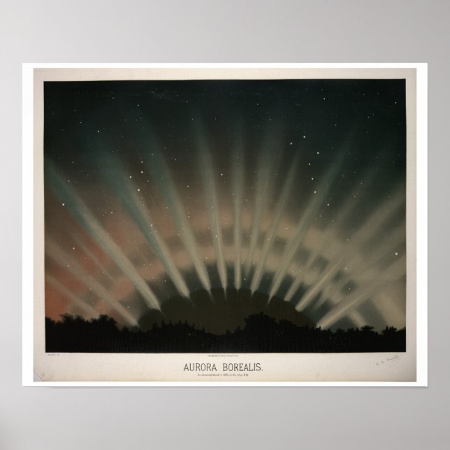 Poster Aurora Borealis de Trouvelot (Devant)