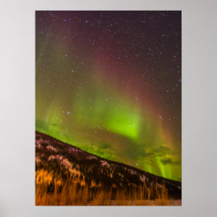 Poster Aurora Borealis Montagnes Fairbanks Alaska
