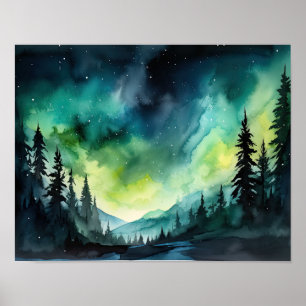 Poster Aurora Borealis Northern Lights Art Imprimer Poste