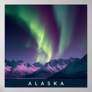 Poster Aurores boréales d'Alaska Scenic