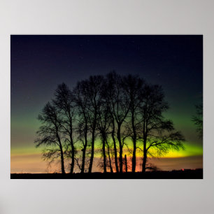 Poster Aurores boréales   Manitoba Canada Grande Pointe