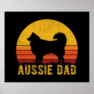 Poster Aussie Papa Vintage Australian Shepherd Dons de ch