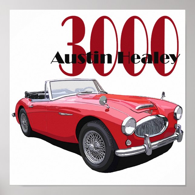 Poster Austin Healey 3000 (Devant)