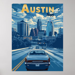 Poster Austin - Vintage voyage