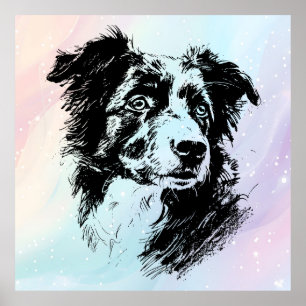 Poster Australian Shepherd Dog Chic Art Design