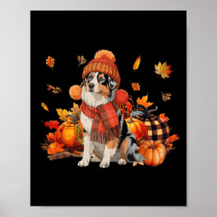 Poster Australie Berger Chien Automne Écharpe Leopard Cit