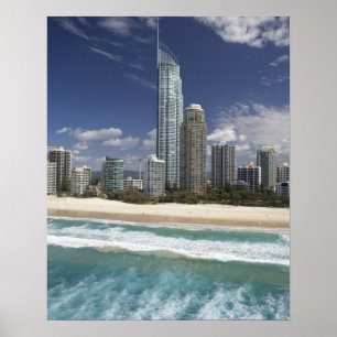 Poster Australie, Queensland, Gold Coast, Surfers