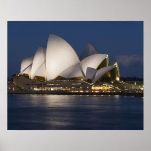 Poster Australie, Sydney. Opéra la nuit