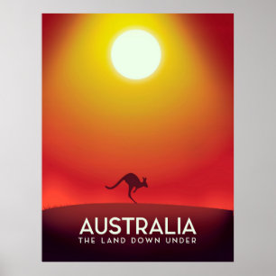 Poster Australie "The land down under" tirage de vacances