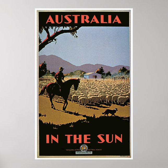 Poster Australie vintage au soleil (Devant)
