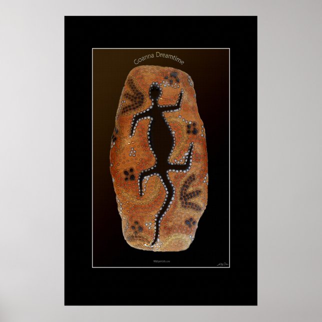 Poster Australien Goanna Lizard Art (Devant)