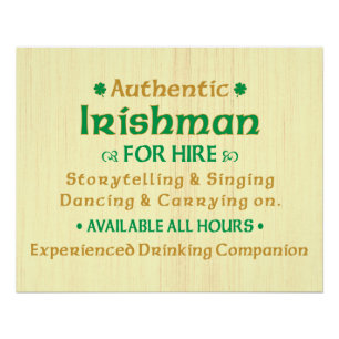 Poster Authentique Irlandais Pour L'Location Drôle