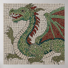 Authentique mosaïque de dragon