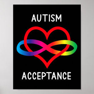 Poster Autism Pro Acceptation Symbole d'infini pour Neuro