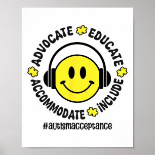 Poster Autisme Accepter Comprendre l'amour Sensibilisatio