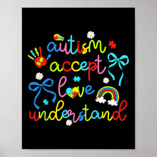 Poster Autisme Accepter l'amour Comprendre Coquette Bow R