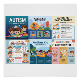 Poster autisme activités quotidiennes