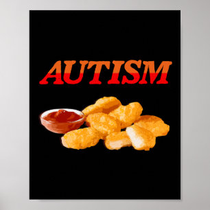 Poster Autisme Alimentation Amoureux Poulet Nugget Foin