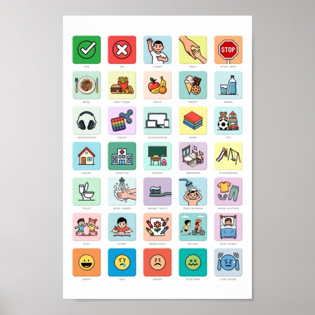 Poster Autisme anglais AAC PECS Pointing Communication 04 (Devant)