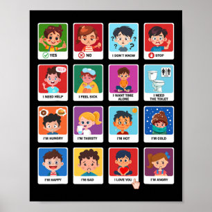 Poster Autisme Cartes De Communication Enfants Émotions D