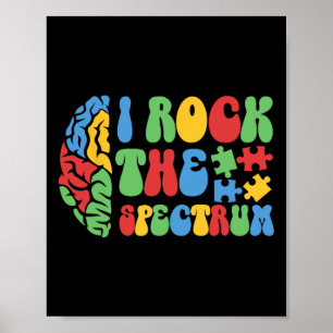 Poster Autisme Cerveau I Rock The Spectrum Awareness Boys