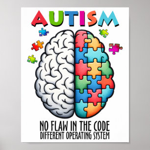 Poster Autisme Cerveau Puzzle Pas De Faute Dans Le Code