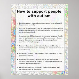 Poster Autisme comment en soutenir avec l'autisme