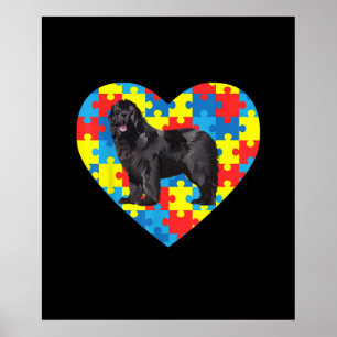 Poster Autisme de la harde Terre-Neuve Autisme Valentine
