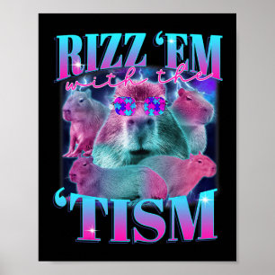 Poster Autisme Drôle Rizz Em Avec Le Tism Capybyra Meme A