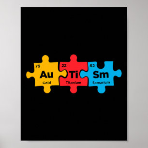 Poster Autisme Éléments Table Périodique Puzzle Sensibili