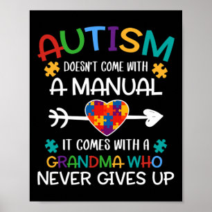 Poster Autisme Grand-mère Amour Autistique Enfants Sensib