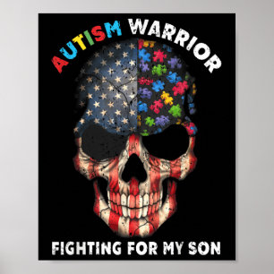 Poster Autisme Guerrier Lutter Pour Mon Fils Dons Pour Ma