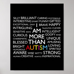 Poster Autisme Je Suis Plus Qu'Autisme